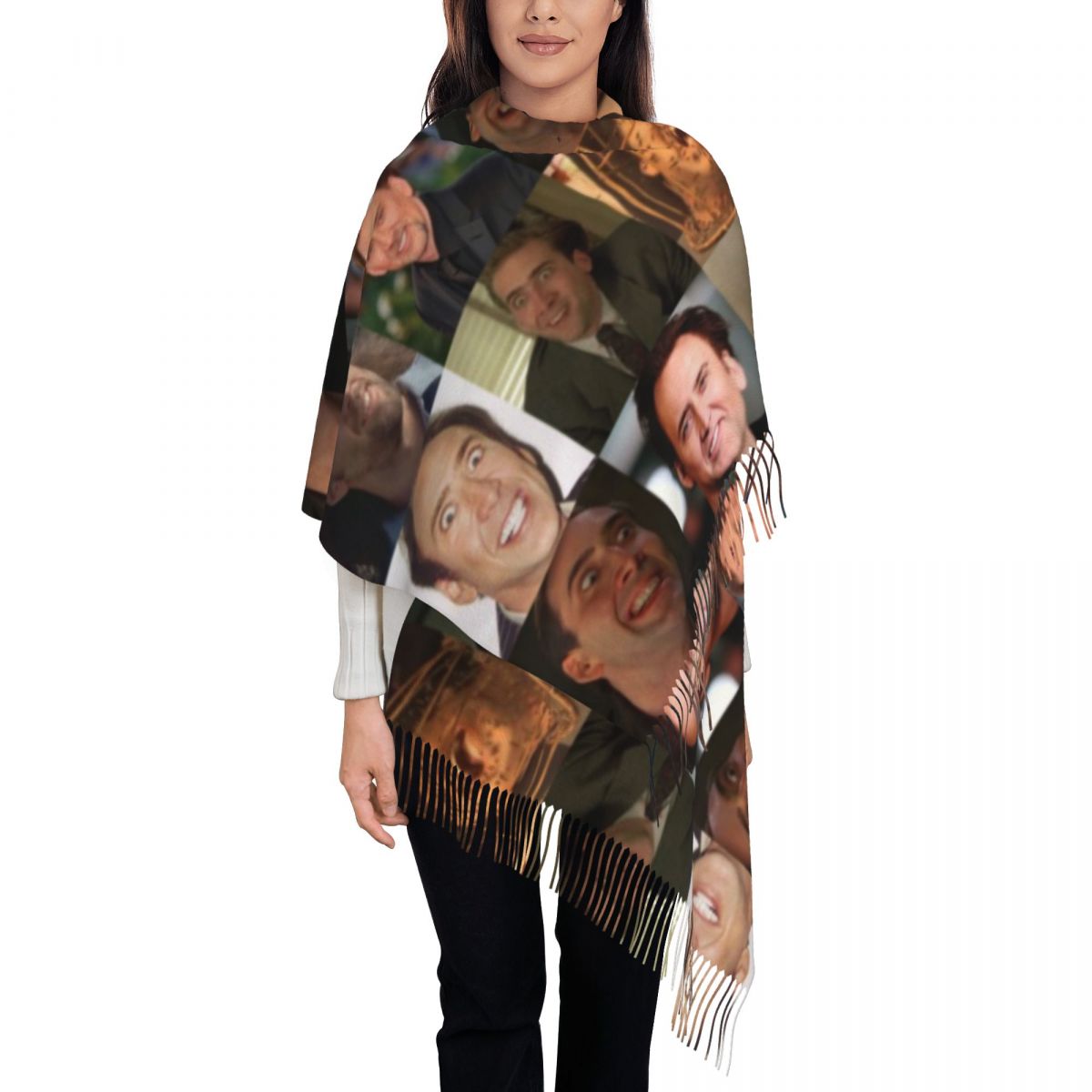 Pashmina Wrap Large - Nicolas Cage Lustiges Gesicht Meme Schal