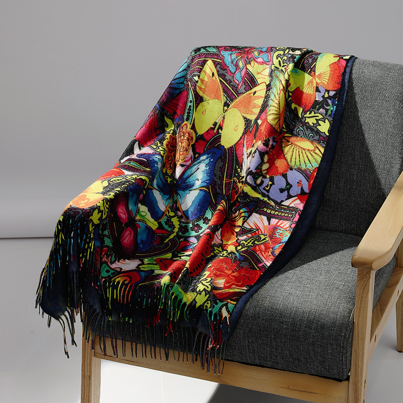 Woven Scarf Blanket - Luxus Marke Ölgemälde Kaschmir Schal für