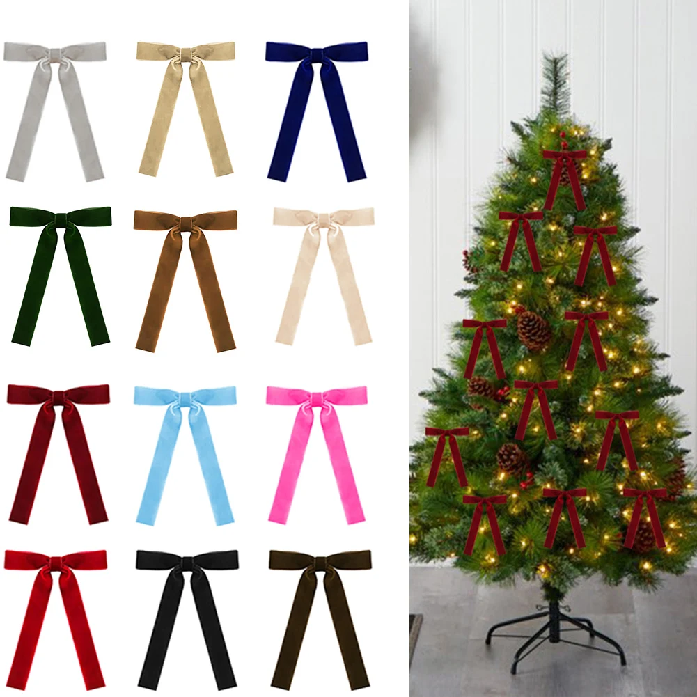 Bow Tie Pre Tied - 2,5 cm helles Kaffee-Samtband, Schleifen, Weihnachtsdekoration,