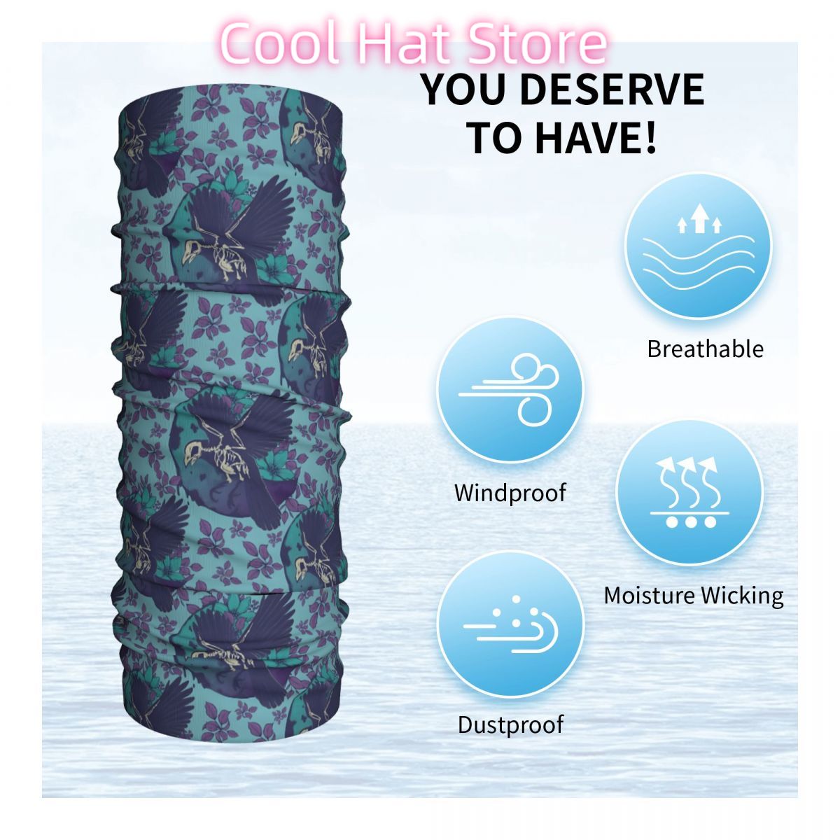 Rabe Skelett und Mond Stirnban – Neck Warmer Tube Bewertung und Preis