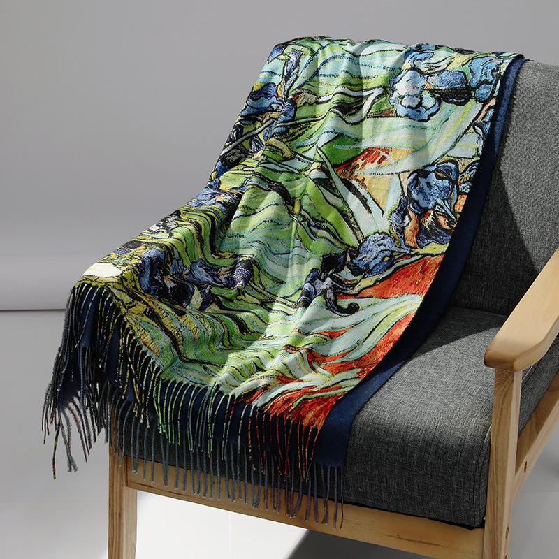 Luxus Marke Ölgemälde Kaschmir – Woven Scarf Blanket Bewertung und Preis