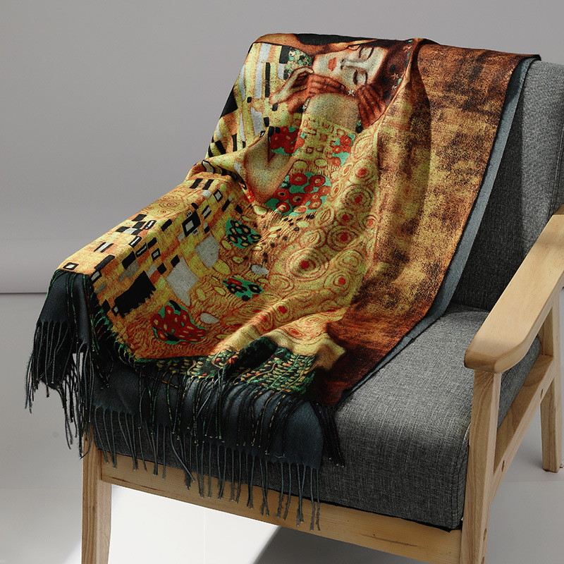 Luxus Marke Ölgemälde Kaschmir – Woven Scarf Blanket Bewertung und Preis